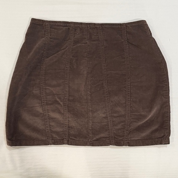 We the Free Brown Corduroy Front Zip Mini Skirt size 4 - Picture 5 of 6
